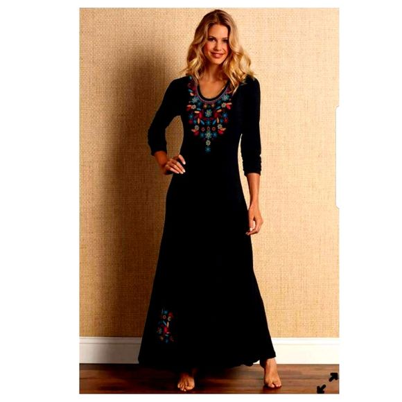 Soft Surroundings Dresses & Skirts - SOLD!!  SOFT SURROUNDINGS Floral Embroidery Maxi